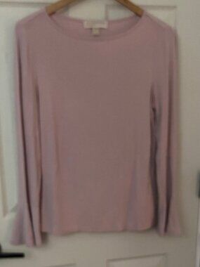 Michael Kors Blush Pink Long Sleeve Round Neck Top
